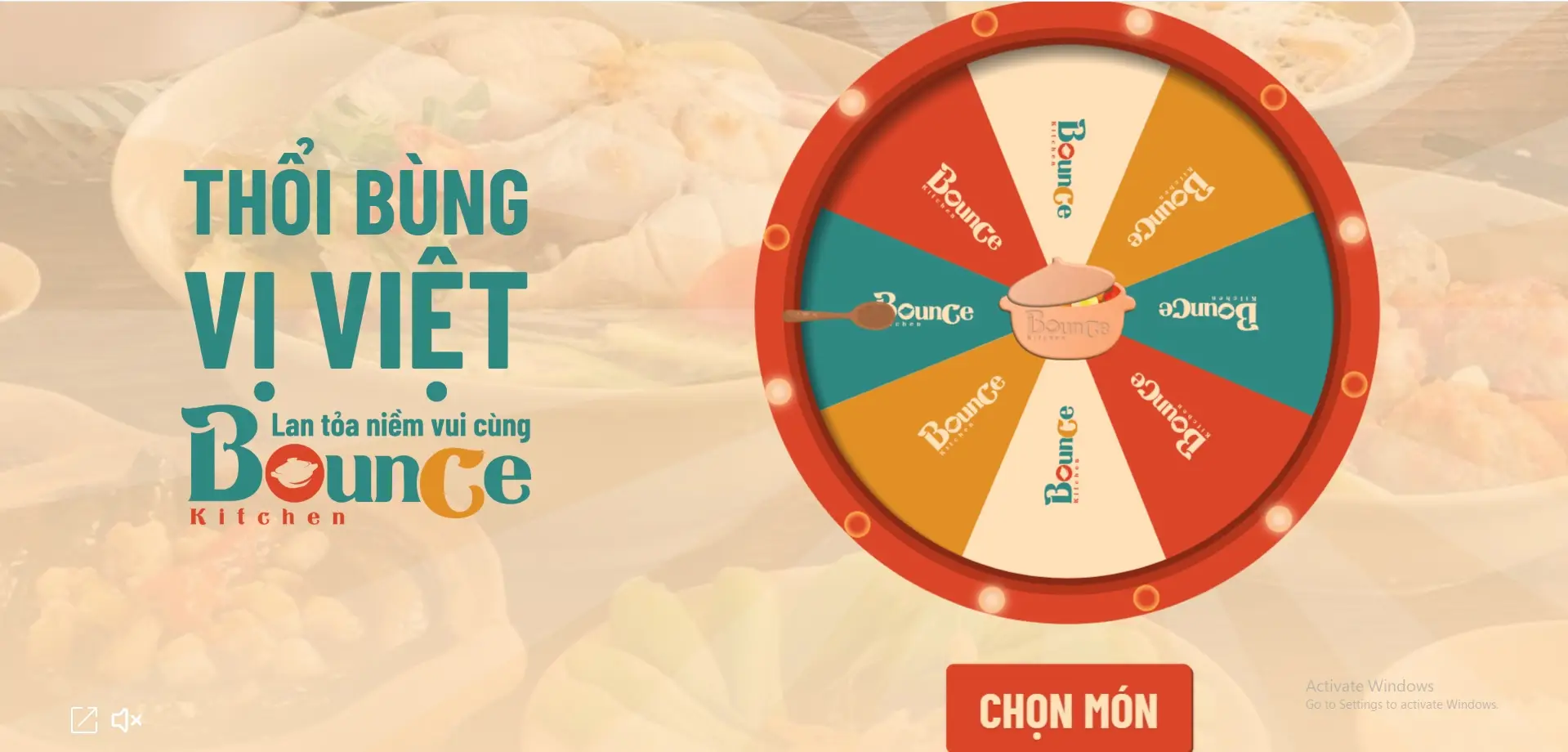 Bounce Kitchen — Vòng quay may mắn